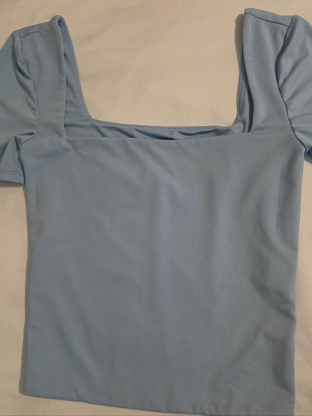 Light Blue Square Neck Women's Top. XS